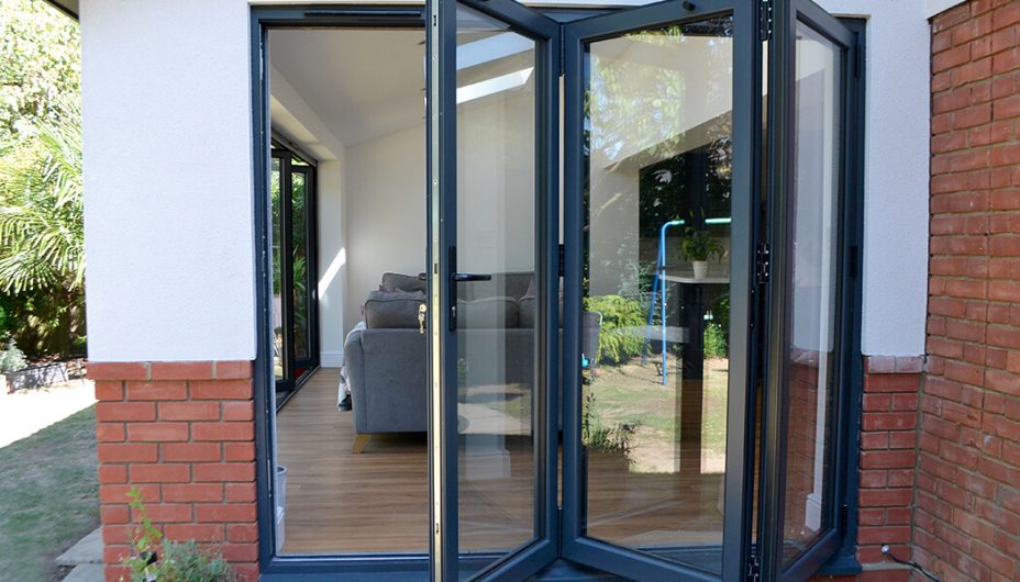 Black Aluminium Bifold Door Installation Climatec Home Improvements