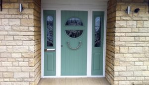 Chartwell green composite door with side panels