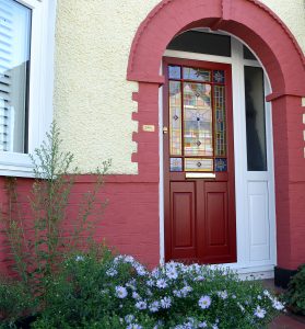 Victorian Door in Ruby Red