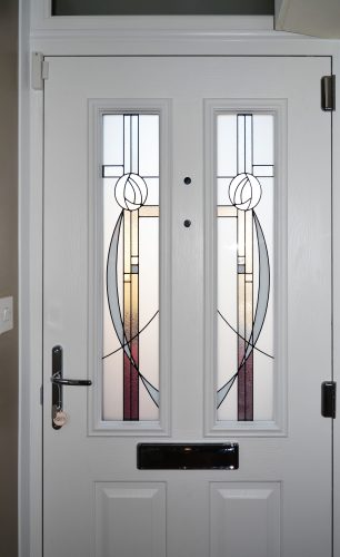 Caledonian Rose Glass in Solidor composite door